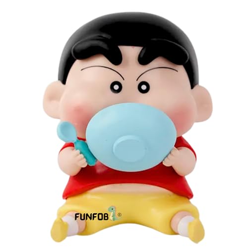 Image of FUNFOB Shinchan Action Figure Height-12cm | Shin chan Figurine Cartoon Figures Toys for Boys & Girls PVC Multicolour | Shin- Chan Eating