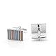 Jonwo Bunt Streifen Rechteck Manschettenknöpfe Herren In Geschenkbox Silber Klassisch Männer Cufflinks Manschettenknöpfe Hochzeit Hemd Party Geburtstag Jubiläum Kleid