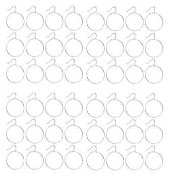 Z L Enterprises Steel Curtain Rings Hook Round Silver 1.25 Inches (48 Pcs).
