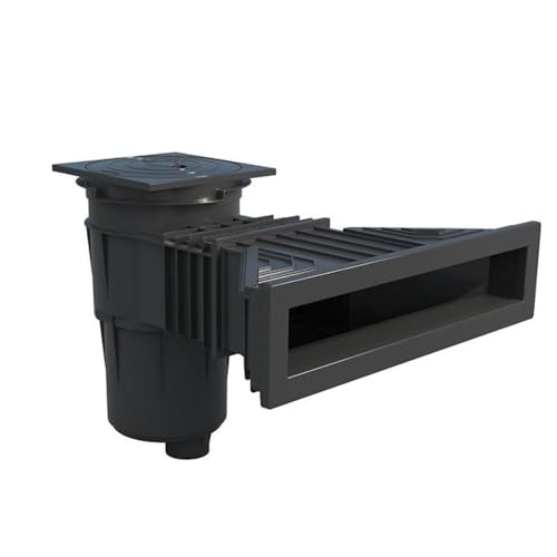 Astralpool Pièce à sceller Piscine - Skimmer XXL Parker -17,5L Liner/Béton - modèle Norm - Gris Anthracite de