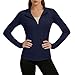 Women 1/4 Zip Workout Tops Long Sleeve Pullover Athletic Running Yoga Hiking Quick Dry UPF 50+ Sun Shirt with Pockets Navy