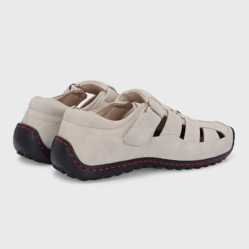 Image of Centrino Men's Fisherman Sandals | Cushioned Insole & Hook & Loop Straps | Trendy Sporty Design with Premium Upper | Closed-Toe Sandals for Travel & Walking (6620)
