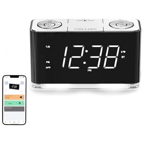 iTOMA Dual Alarm Clock with Bluetooth Cover