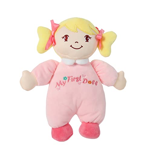 Linzy Plush Soft Plush Baby Doll Blond Hair My First Doll Safe for All Ages Mi Primera MuÃ±eca Stuffed Plush Doll 10\'\'