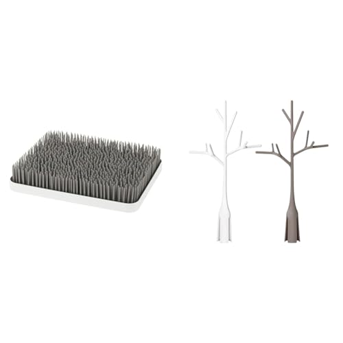 Image of Boon Lawn Countertop Baby Bottle Drying Rack - Lawn Inspired Baby Bottle Rack and Bottle Organizer & Twig Baby Bottle Drying Rack Accessories - Space Saving Baby Accessories