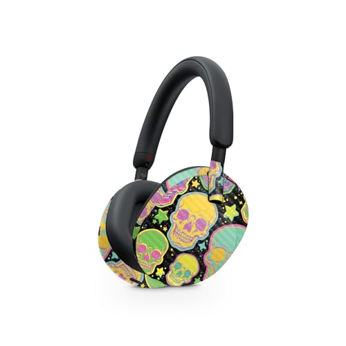 Image of MightySkins Carbon Fiber Skin Compatible with Sony WH-1000XM5 Headphones - Candy Skulls | Protective, Durable, and Unique Vinyl Decal wrap Cover | Easy to Apply, Remove, and Change Styles