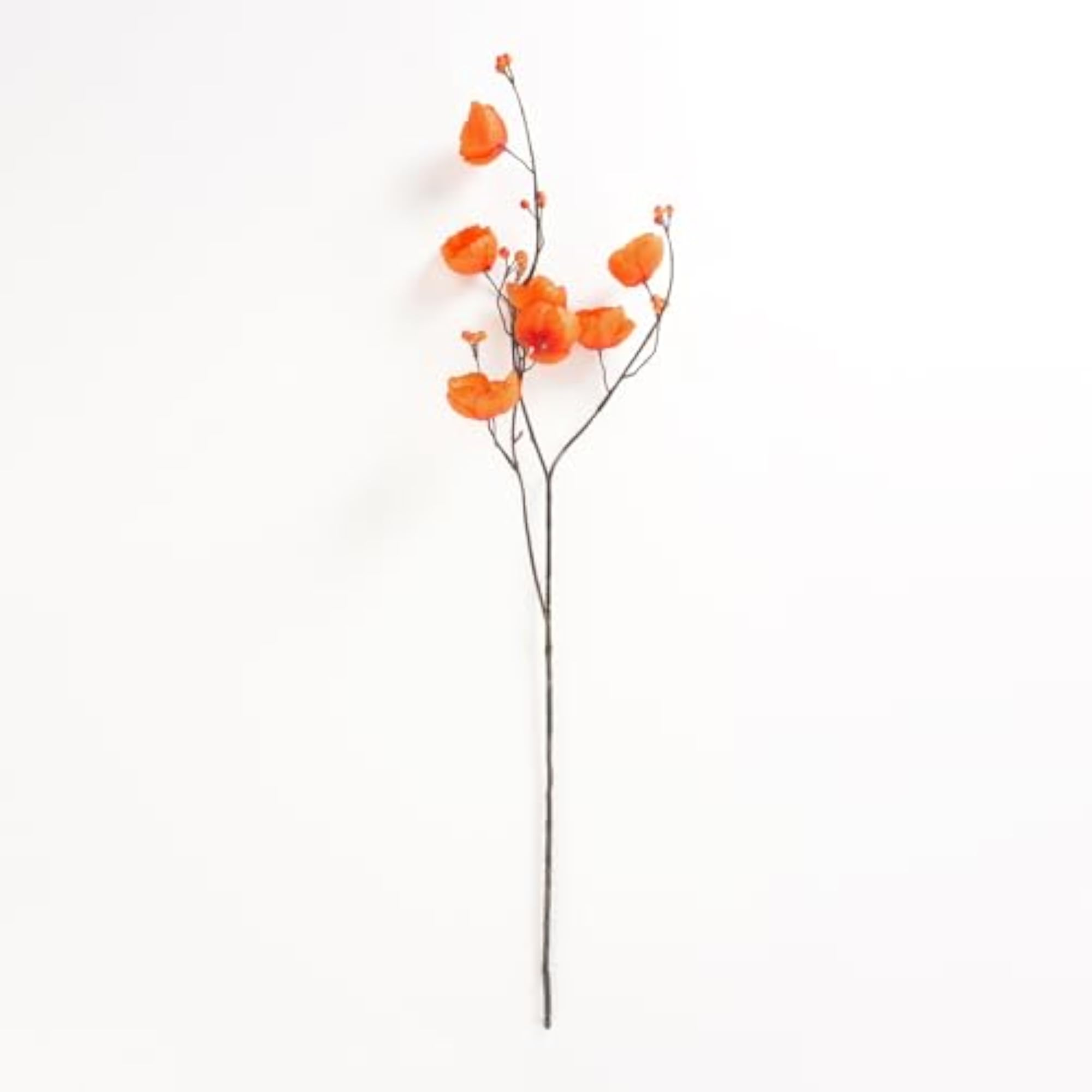 Orange Poppy Berry Artificial Flower Stem