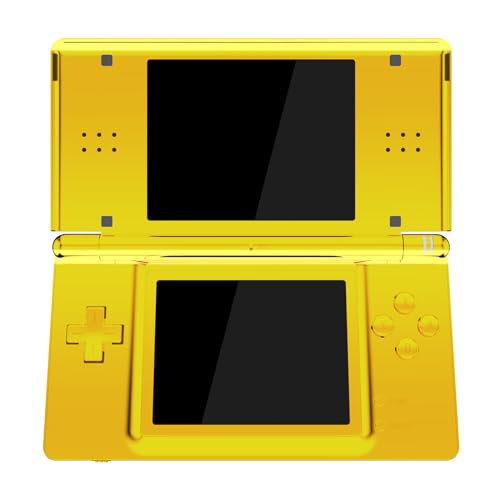 Image of eXtremeRate Chrome Gold Replacement Full Housing Shell for Nintendo DS Lite, Custom Handheld Console Case Cover with Buttons, Screen Lens for Nintendo DS Lite NDSL - Console NOT Included