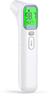 Thermometer for Adult Kids, KKmier Non-Contact Digital Ear Temperature Checker for Adults Children Baby, 3 in 1 Infrared Forehead Thermometer with Fever Alarm, Instant Accurate Reading