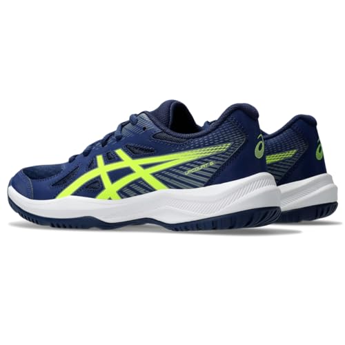 ASICS Kid's Upcourt 6 Grade School Volleyball Shoes, 5, Azul Expanse/Amarelo Segurança