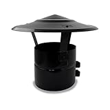 CAEXVEN Sombrerete Fijo para chimeneas en Acero pintado en Negro - Serie lisa - 120 mm