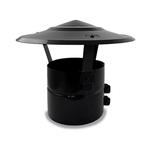 CAEXVEN Sombrerete Fijo para chimeneas en Acero pintado en Negro - Serie lisa - 120 mm