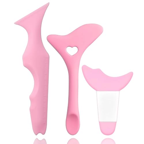 3PCS Eye Makeup Helper Set, Eyeliner Tool with Measurement Guide Markings and Eyeliner Stencil for Winged Liner, Eyeshadow Stencil Tool and Mascara Guard, Reusable Eye Makeup