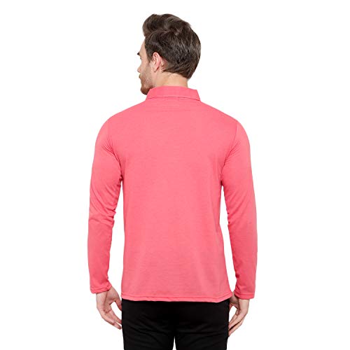 Image of Men's Cotton Blend Full Sleeve Zip Neck Polo T-Shirt (Pack of 1)