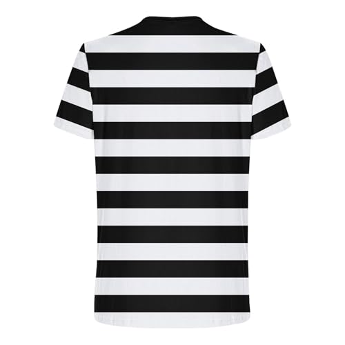 Striped Shirt for Men Short Sleeve T Shirt Crewneck Fitted Everyday T-Shirt Casual Tee Regular Fit Workout Fashion 20252