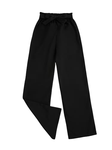 Image of Milumia Girl Casual High Waist Flowy Wide Leg Dress Pants Palazzo Pants Trousers