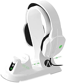 Stealth SX-C260X Ulimate Charging Station for Xbox Series X/S Including Phantom Gaming Headset with Microphone and Premium 40mm Speakers, Adjustable Reinforced Headband, Rechargeable Battery, White