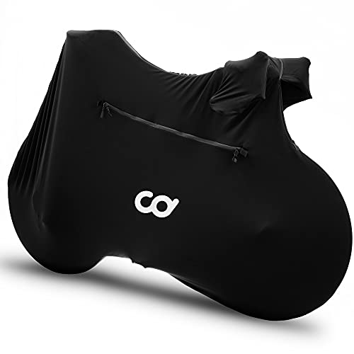 CyclingDeal Bike Cover for Transport On Rack - Mountain & Road Bikes Transportation and Indoor Storage - Water Repellent Material and Zippers - Designed for Using on Car Bike Rack Carrier