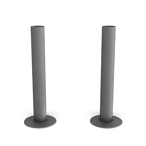 Uk Radiators Matte Natural Pewter Finish Natural Pewter Radiator Pipe Sleeve - 130Mm Brass Pipe Sleeves - Perfect Addition To Any Interior Design