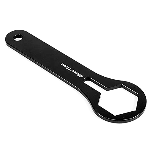 Motorcycle Fork Cap Wrench: 50mm Aluminium Alloy Shock Absorber Suspension Tool for 125 150 250 350 450 550 Sx Xcwp (Black)