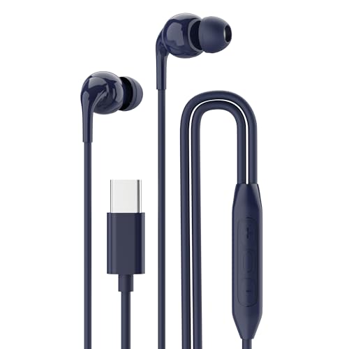 Image of AROMA HF1004 Type C Wired Earphone with HD Quality in-Line Mic,12mm Driver Hi-Res Wired