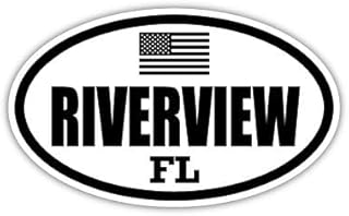 3 Pack Reflective Riverview FL Florida Hillsborough County Stealthy US Flag Euro Decal Sticker Vinyl for Hard Hats, Bottles, Glass, Toolbox 2