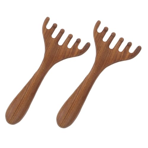 NOLITOY 2pcs Antler Scalp Massager Tool Wooden Massage Tool for Scalp Scratchers Hair Comb Portable Facial Relaxation Massager