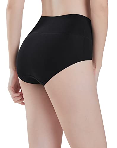 Image of INNERSY Women's High Waisted Underwear Cotton Panties Regular & Plus Size 5-Pack
