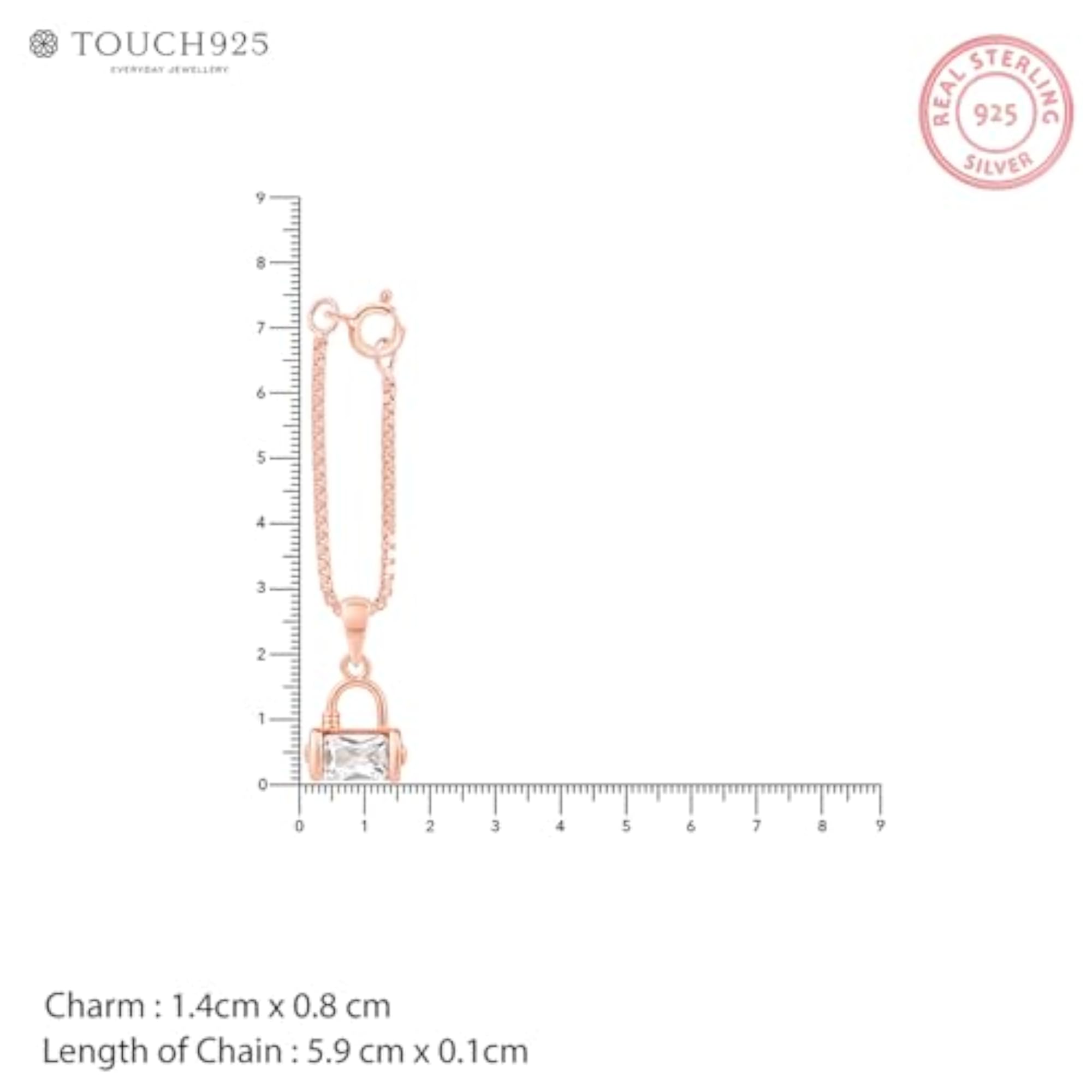 Women's Pure 925 Silver Crystal Lock Charm, Elegant Design
