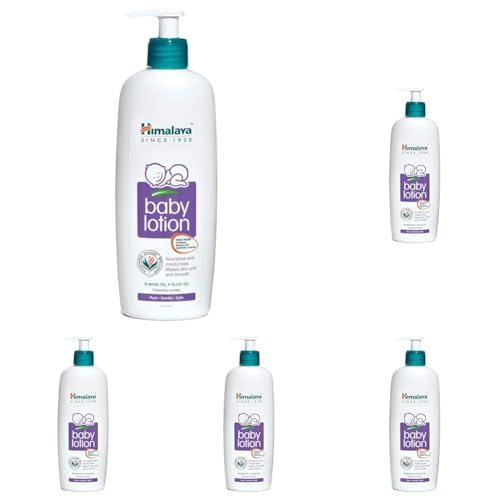 Image of Himalaya Gentle Baby Lotion with Almond Oil, Olive Oil & Giloy | pH 5.5 | No. 1 Doctor-Prescribed Brand | Nourishing Baby Moisturizer for All Skin Types | 400ml (Pack of 5)