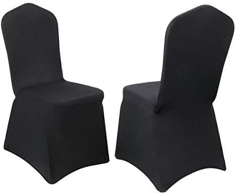 Kapwall 20 PCS Black Chair Covers, spandex Stretch Washable Chair Covers for Wedding,Party and Banquet