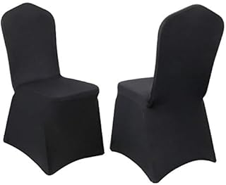Kapwall 20 PCS Black Chair Covers, spandex Stretch Washable Chair Covers for Wedding,Party and Banquet