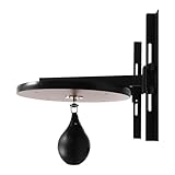 SHOUMANUAL Speed Bag Platform, 24 Inch Wooden Swiveling Boxing Training Speed Bag Platform with Adjustable Height Wall Mount Professional Fitness Ball Boxing Reaction Training Kit for Home Fitness