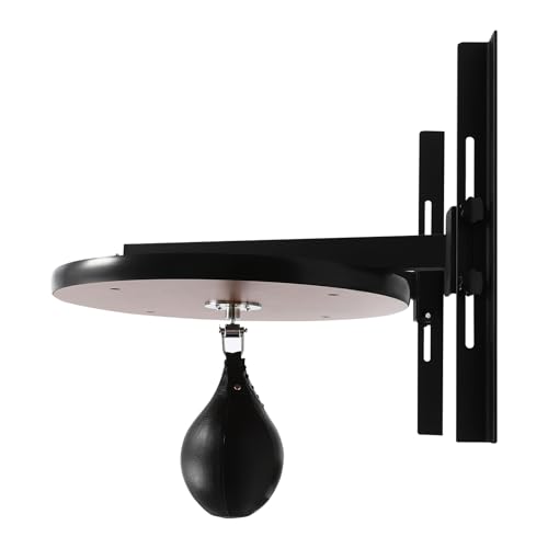 SHOUMANUAL Speed Bag Platform, 24 Inch Wooden Swiveling Boxing Training Speed Bag Platform with Adjustable Height Wall Mount Professional Fitness Ball Boxing Reaction Training Kit for Home Fitness