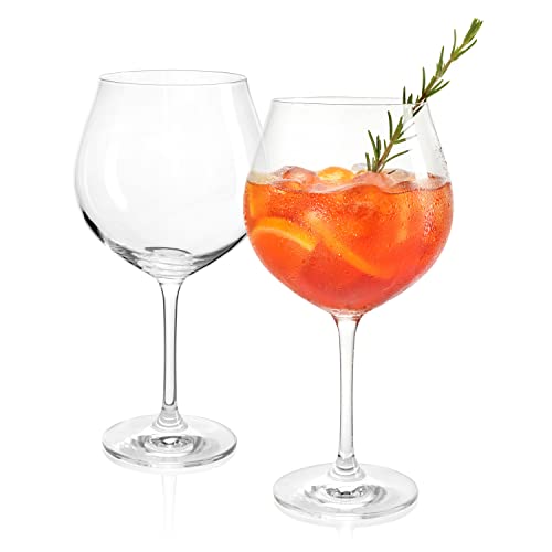 Season STORY Cocktail glasses Set of 2-25oz, Stemmed Gin and Tonic Glasses, Large Crystal barware, Bar Glassware, Goblet gin and tonic glass for drinking cocktails, margarita, martini, frozen drinks
