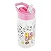 Pos 33117 - Botella de plástico con diseño de Hello Kitty y pajita integrada, capacidad aprox. 450 ml, sin BPA ni ftalatos, ideal para viajes, escuela o deporte