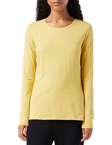 Amazon Essentials Women's Regular-Fit Long-Sleeve Crewneck T-Shirt (Available in Plus Size), Dark Yellow, Small