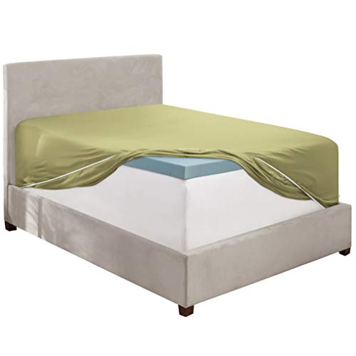 Image of Clara Clark Premier 1800 Collection Single Fitted Sheet, Twin, Sage Green