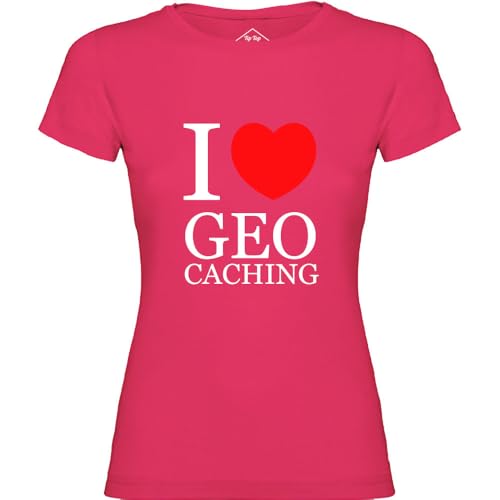 T-shirt femme I Love Geocaching rose cadeau idéal pour aventurière