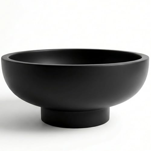 OAKOA Concrete Black Decorative Bowl for Home Decor - Black Fruit Bowl - Modern...