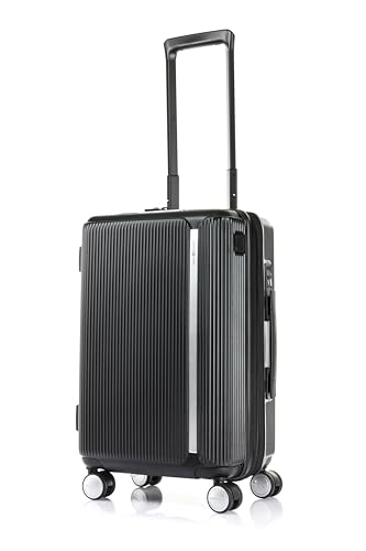 Samsonite Trolley Bag for Travel|MYTON 55 Cms Polycarbonate Hardsided Small Cabin Luggage Bag|Suitcase for Travel|8 Wheel Spinner|Trolley Bag for Travelling, Matte Black