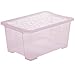 Produktbild Rotho Evo Easy Aufbewahrungsbox Deckel, lebensmittelechter Kunststoff (PP) BPA-frei, Mauve/transparent, 44l, (58,5 x 39 x 27,9 cm)