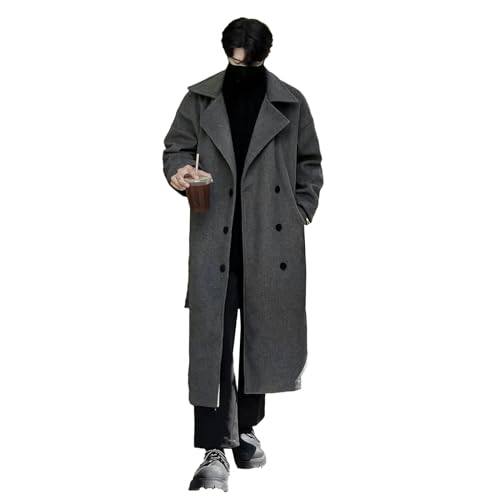Manteau long en laine homme coupe ample pour automne hiver