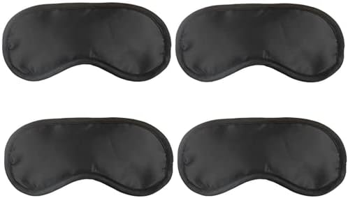 Wild Essentials Snooz Silky Soft Sleep Mask Value Pack 4 Eye Masks - Black (4 Pack)