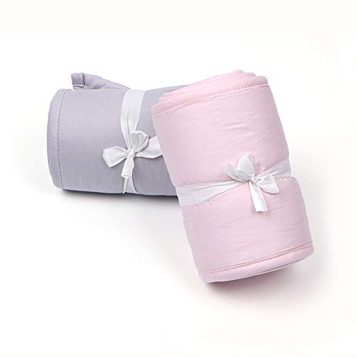 Eastern Corridor-EU 3-teiliges Schutz-Set für Kinderbettgitter – Kinderbett-Schienenschutz, sicherer Beißschutz für Standard-Kinderbett – 128 x 18 cm/68 x 18 cm Kinderbett-Beißschienenschutz (Rosa)