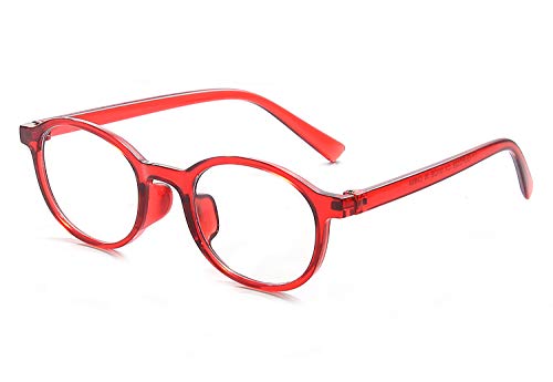 Double Legend 子供用ブルーライト防止メガネ pc メガネ UVカット ブルーライト メガネ輻射防止 視力保護 睡眠改善 目の疲れを緩和する 男女兼用 おしゃれ (透明レッド)