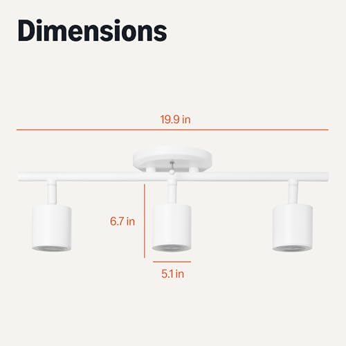 Amazon Basics 3-Light Track Lighting Kits, 50.8 x 12.7 x 17.8 cm, 1 Pack, White - 4