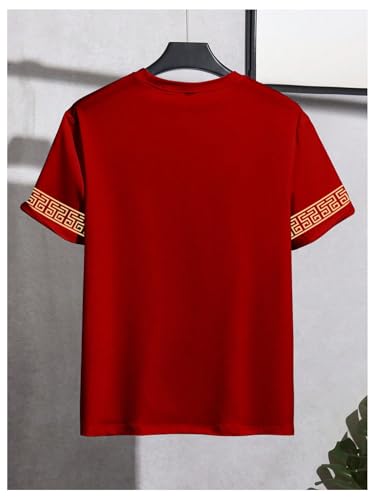 Image of RoseSeek Men's Color Block Short Sleeve Tee Shirts Casual Crewneck T Shirt Trendy Summer Tops