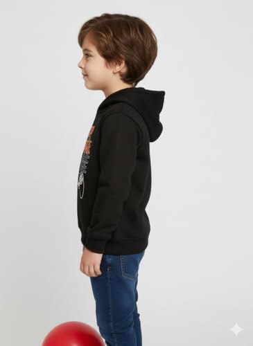 Image of Mack Jonney Boys' inchAwesome inch Printed Fleece Hoodie - Warm Winter Sweatshirt with Kangaroo Pocket -M5452