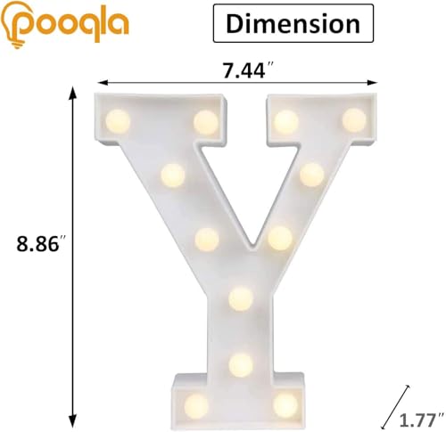 Image of LED Light Up Letters, Warm White and Colorful Lighted Marquee Letters with Remote, Lighted Letter for Party Birthday Decorations, Gift for Girls Boys Night Light, Wedding Home Decor, Letter Y